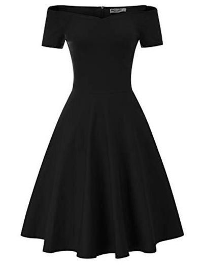 GRACE KARIN Mujer Vintage Vestido de 1950s para Cóctel Fiesta Negro XL