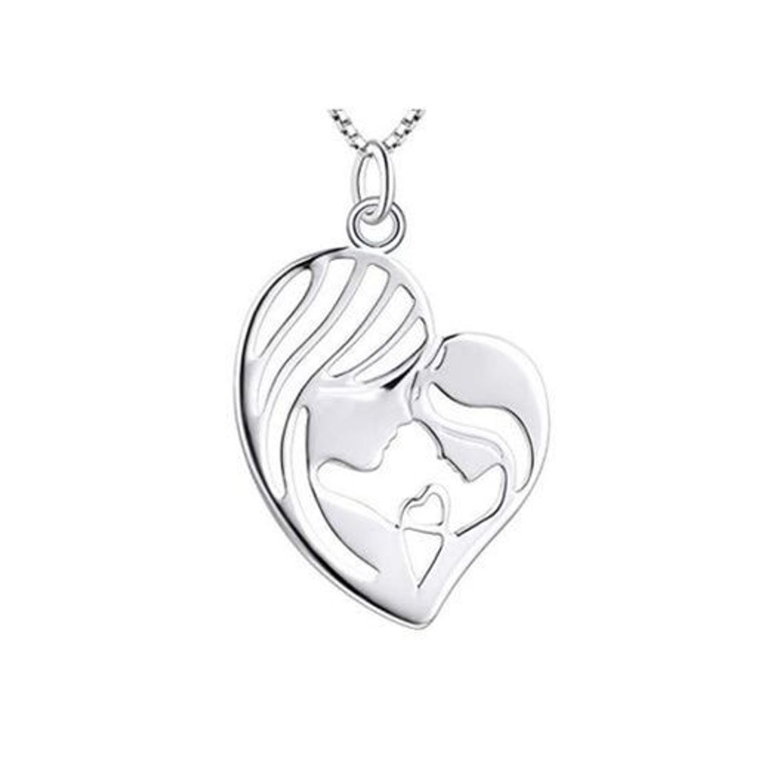 Social YL Collar Madre e Hija Plata de ley 925 Corazon Colgante Regalos