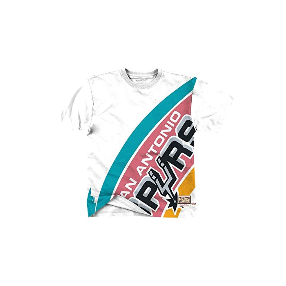 Social Mitchell & Ness NBA Big Face Tee San Antonio Spurs White