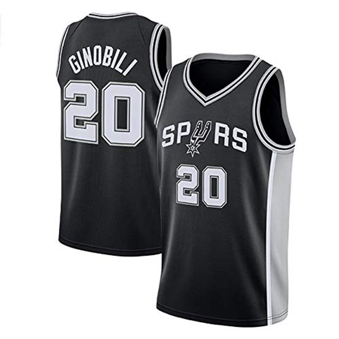 Social Maillot de Baloncesto Ginobili 20# Spurs para Hombre, Camiseta de Secado rápido