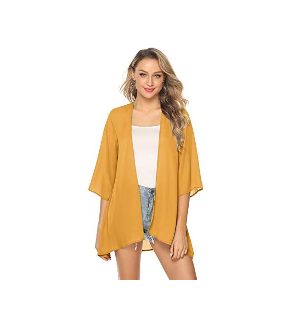 Fashion Abollria Cárdigan Mujer Florales Chaqueta Kimono Ligero Playa Chal de Gasa Manga