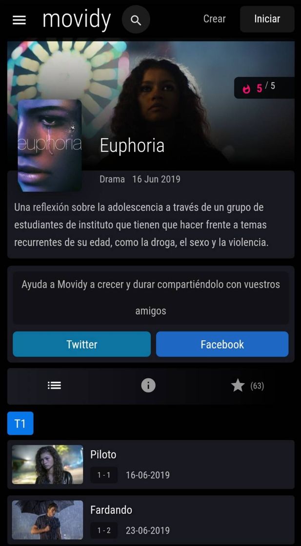 Serie Euphoria de hbo, gratis