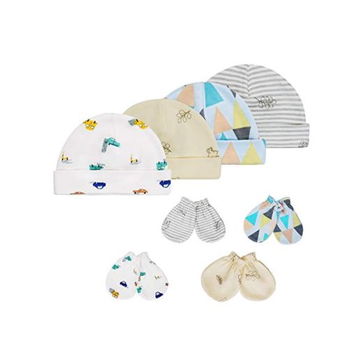 HBselect Gorritos y Manoplas Algodon Bebe Recien Nacido Sombrero y Guantes para Bebe Niñas