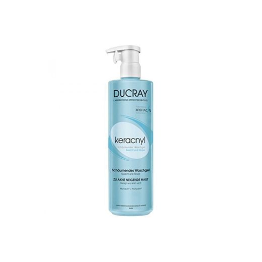 3 x ducray Keracnyl - Gel limpiador facial y corporal de 400 ml - contrasta el Acne