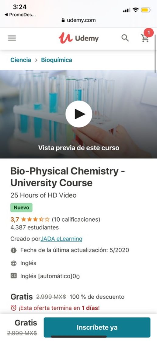 Fashion Udemy: Química Biofísica - Curso Universitario