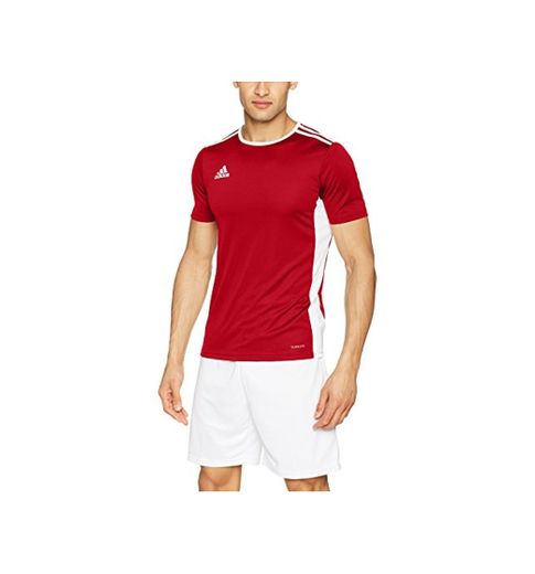 adidas Entrada 18 JSY Jersey de Fútbol de Manga Corta, Hombre, Rojo