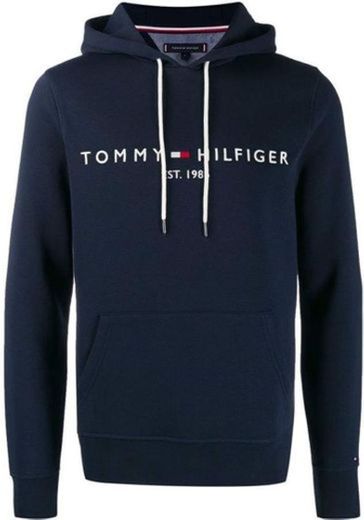 Tommy Hilfiger Herren Tommy Logo Hoody Sweatshirt, Blau