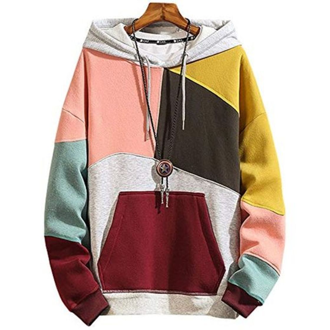 Social XIAOYAO Hombre Sudadera con Capucha Deportiva Manga Larga Hoodie