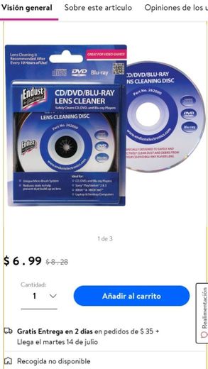 Limpiador de lentes para CD / DVD / Blu-ray / Videoconsola

