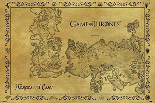 Game Of Thrones Poster con diseño Antique Map