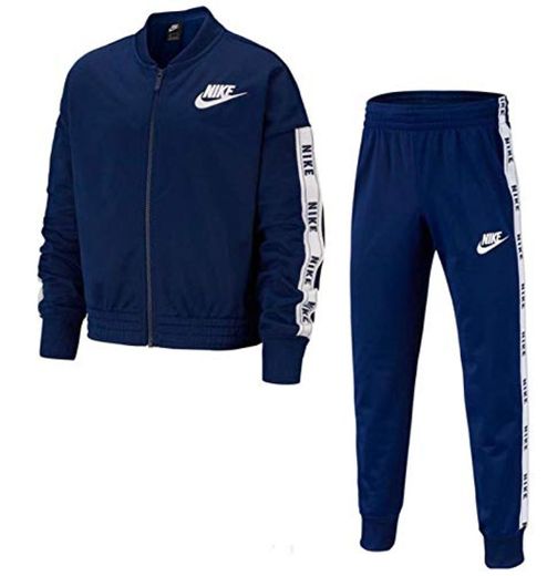 NIKE G NSW TRK Suit Tricot Chándal, Niñas, Blue Void/White/Blue Void/