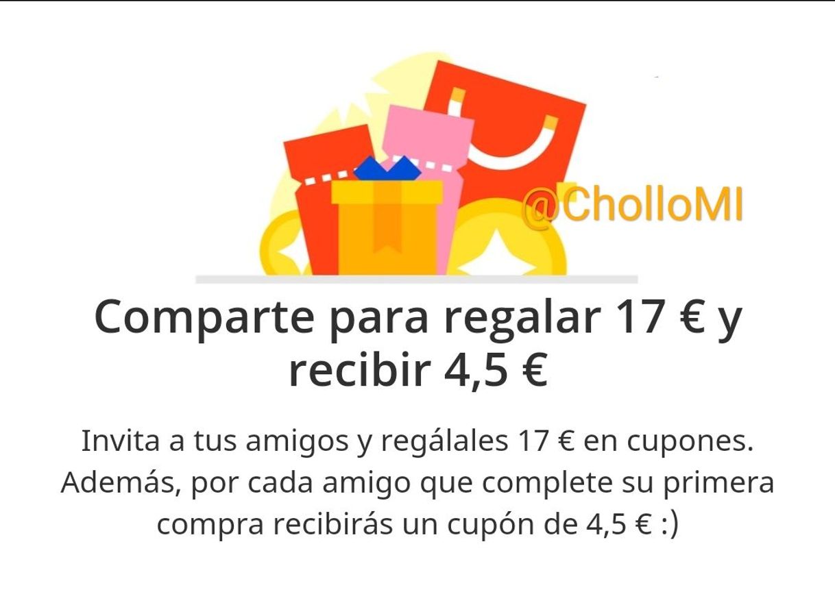 App Invita a tus amigos y regálales € 21,25 en cupones 