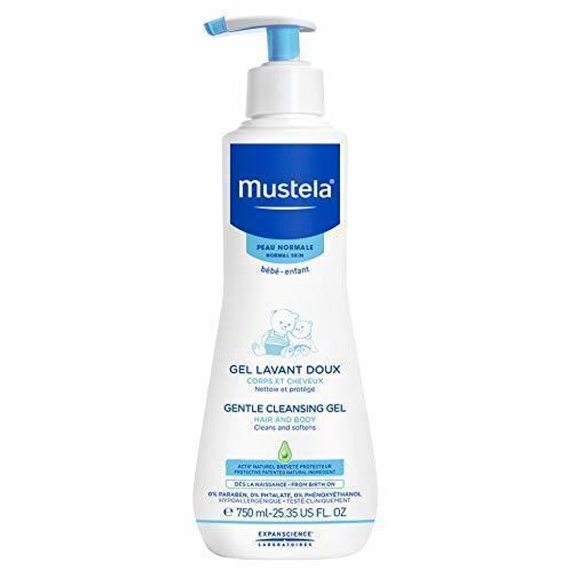 Beauty Mustela - Gel dermolimpiador lavante sin jabón cabello y cuerpo