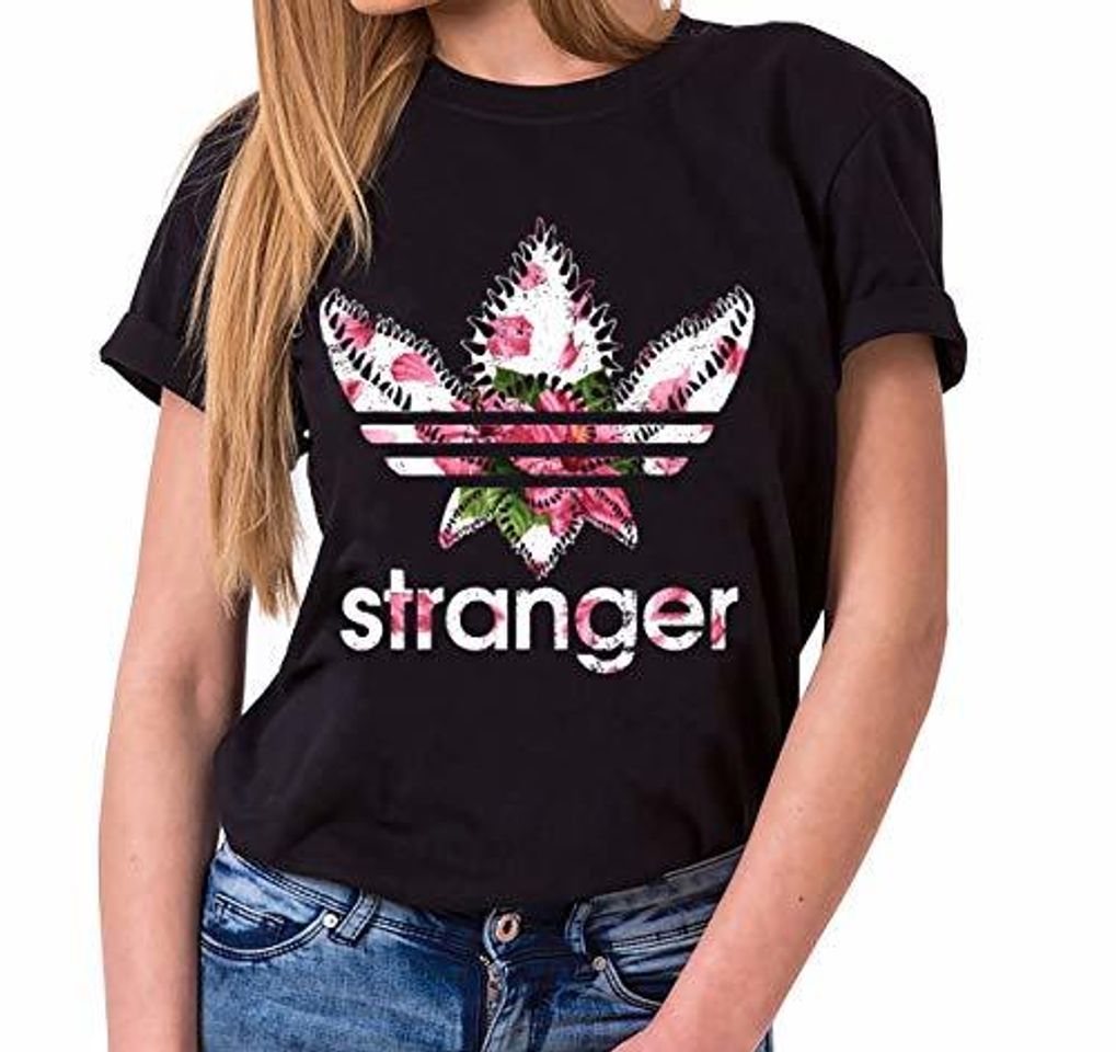 Social Tee Kiki Stranger Nahia - Camiseta para Mujer de Cuello Redondo Things