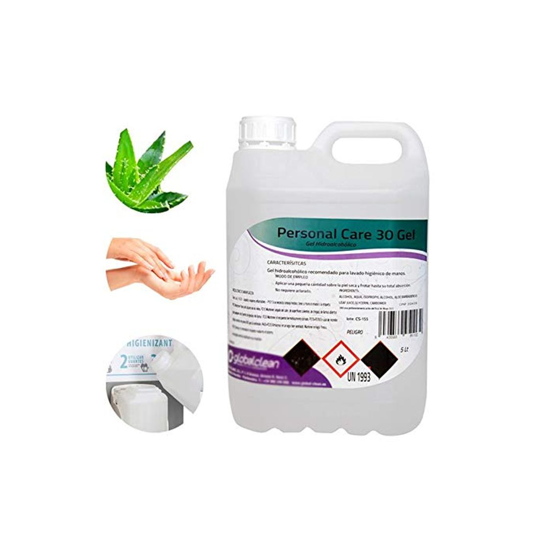 Social Garrafa 5 Litros Gel Hidroalcoholico para manos 70% Alcohol FORMATO AHORRO 5000ml