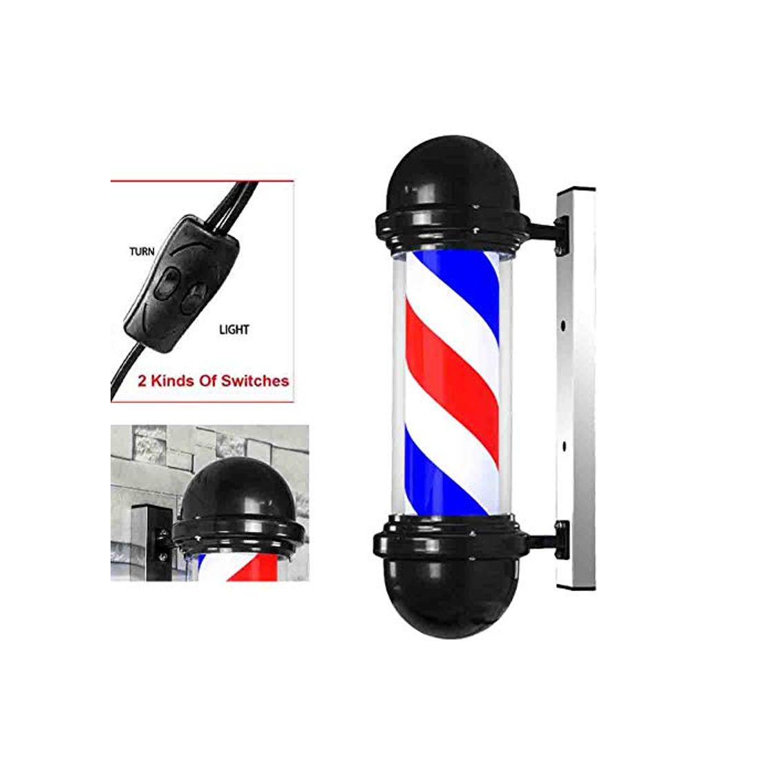 Productos Barbers Pole Light Peluquería Polo Hair Salon PC Tube Letrero Giratorio para