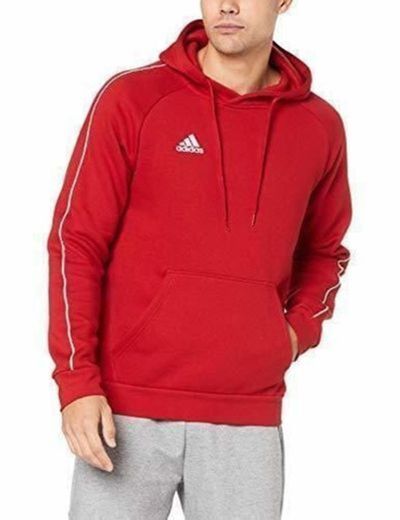 Adidas Core18 Hoody Sudadera con Capucha, Hombre, Rojo