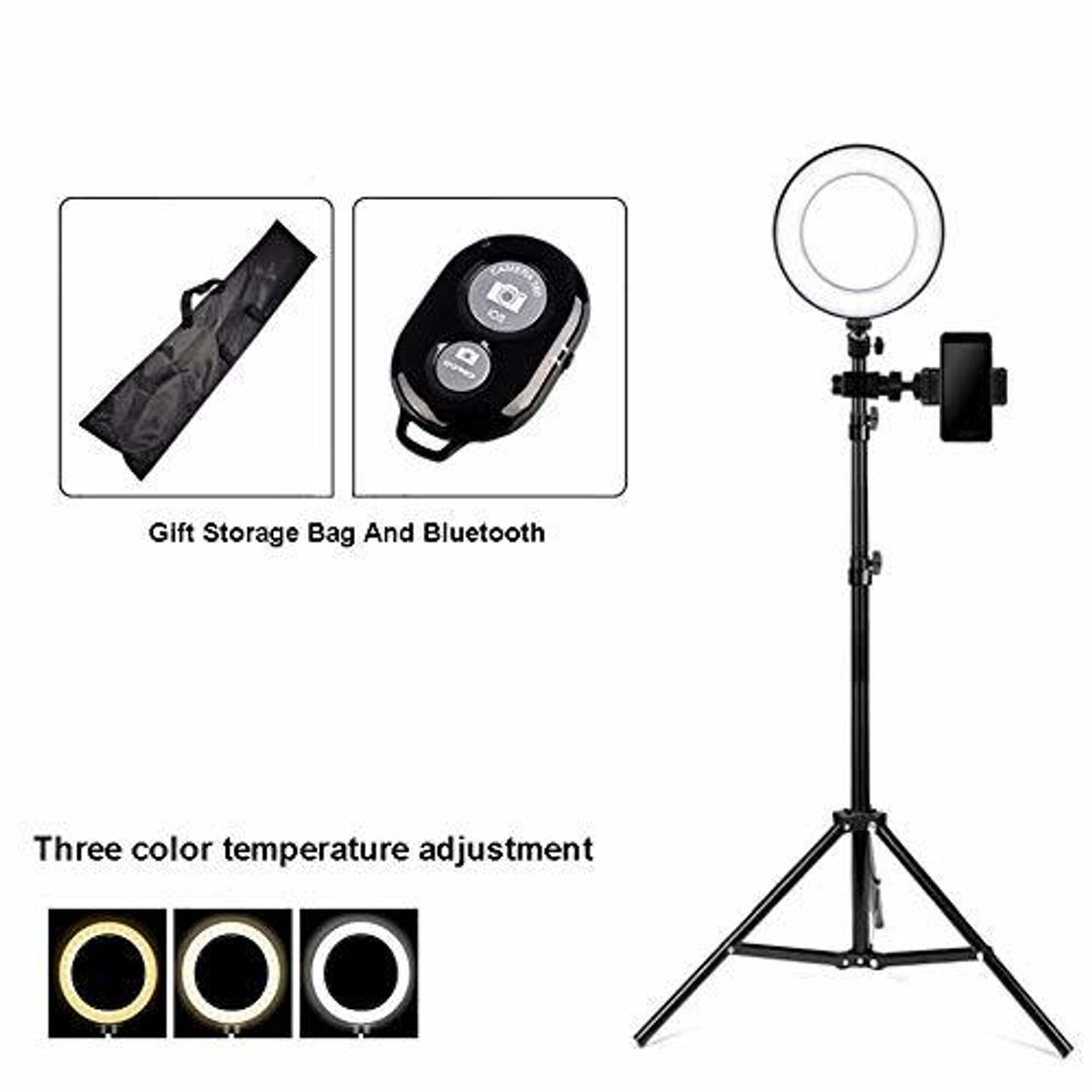 Products Selfie Ring Light con Soporte para teléfono Celular y Soporte de trípode