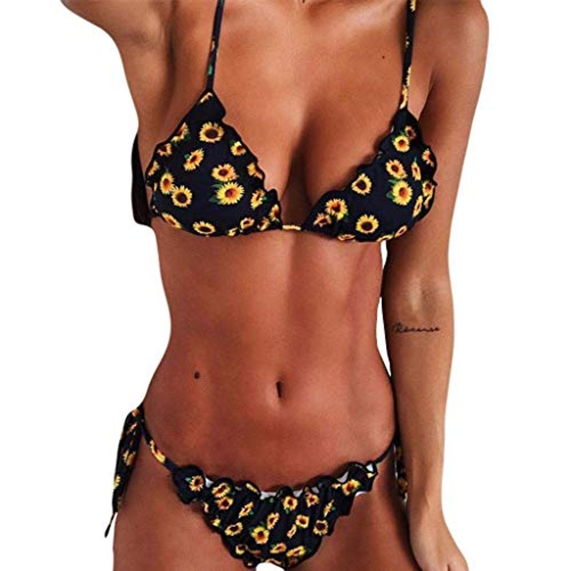 Moda CheChury Traje de Baño Bikini Mujer 2020 Bohemio Push Up con Relleno Tirantes Ajustables Dos Piezas Tops de Bikini Estampado Acolchado Baño Ropa de Playa