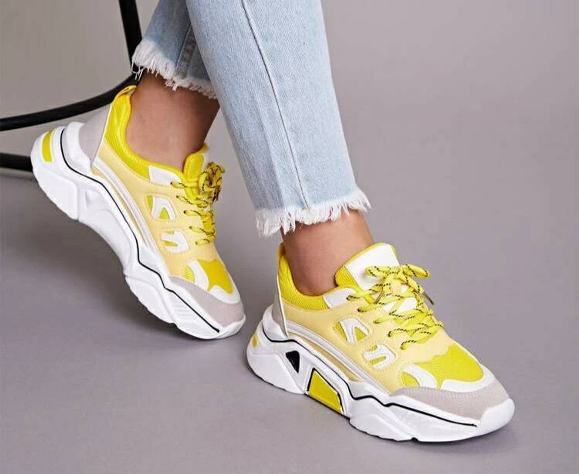Social Lace-up Front Chunky Sneakers