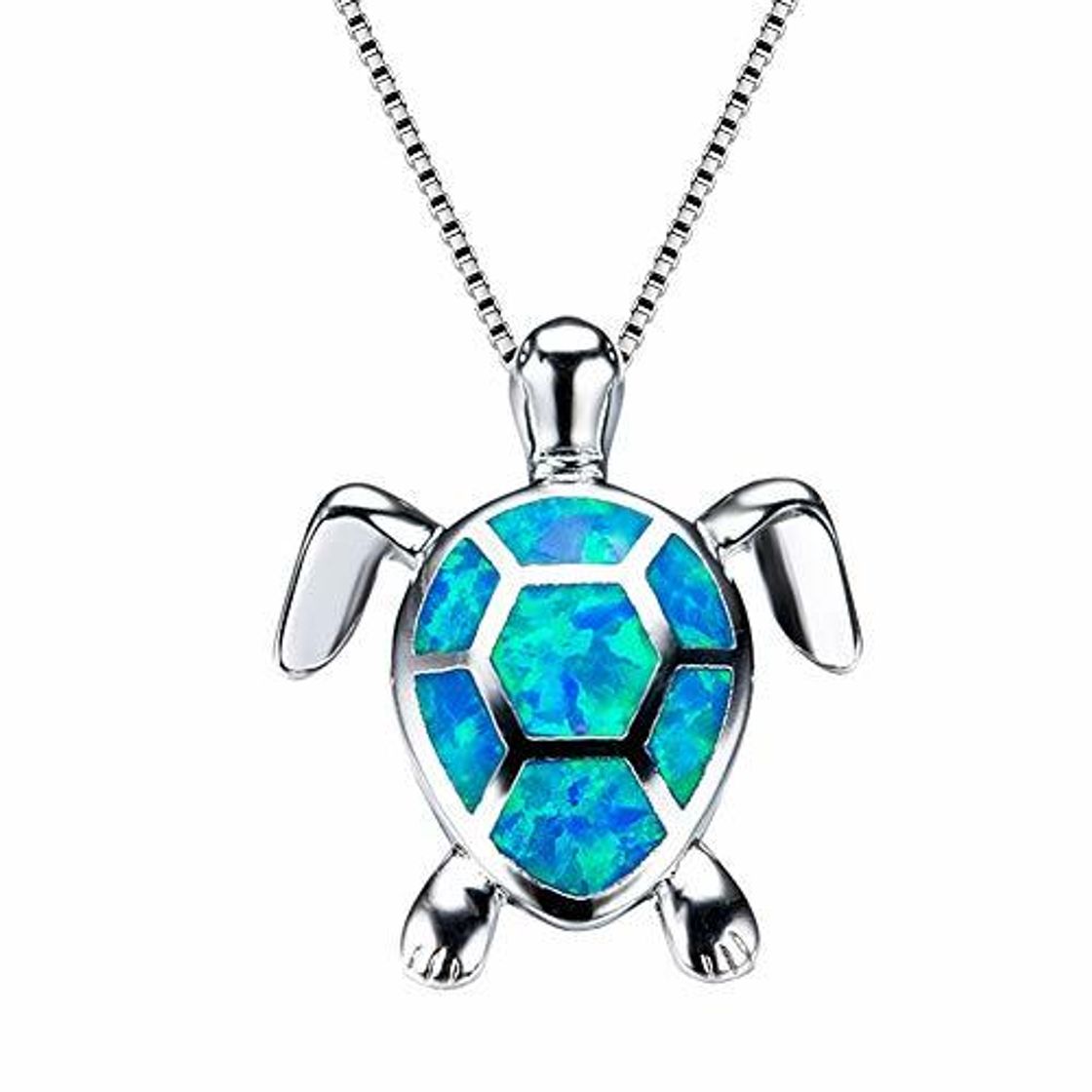 Social GuDeKe Ópalo Collar Colgante de Tortuga Marina Joyas de Piedra Natal Regalos