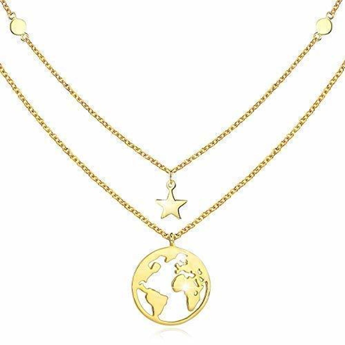 Social Collar de oro con colgante de tierra para mujeres regalo para niñas