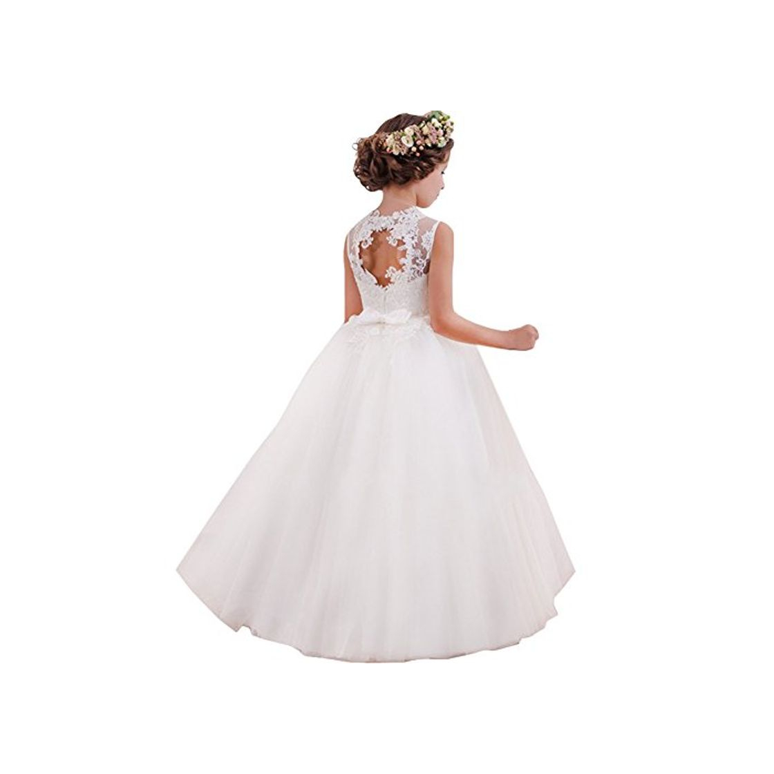 Producto LZH Vestido de Niñas Cordón Princesa Vestidos de Novia Falda Larga para