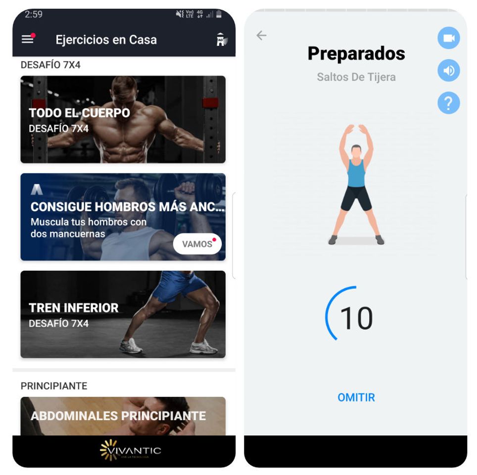 App App para hacer ejercicio en casa 