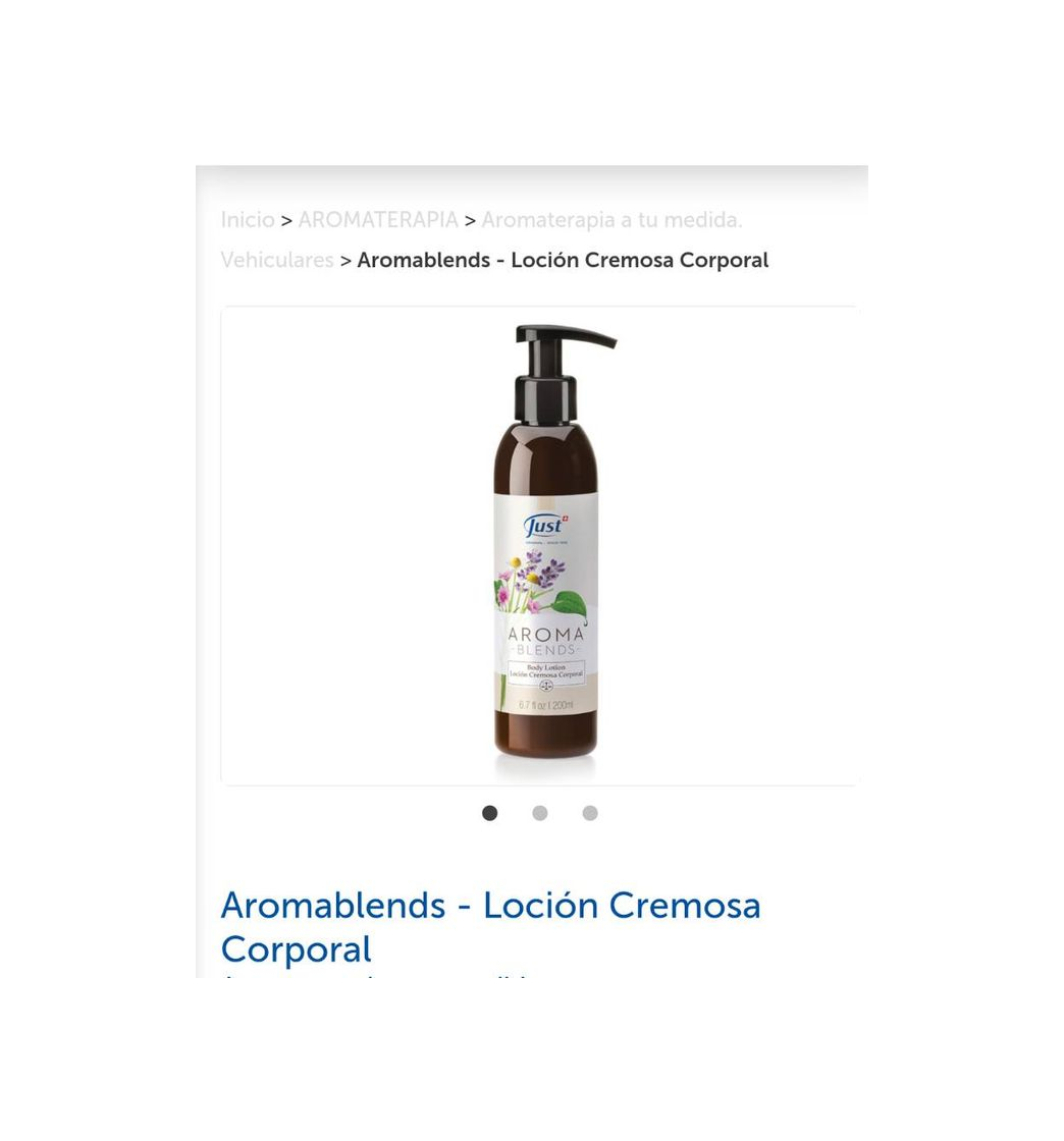 Productos Just loción cremosa corporal