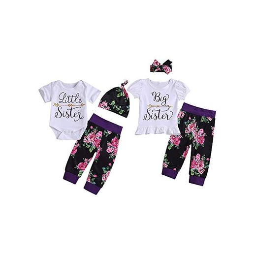 Puseky Baby Girls Big Little Sister Ropa Familiar a Juego Mameluco de
