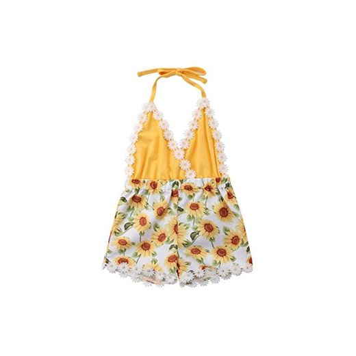 0-3Years Newborn Infant Baby Gir Summer Sling Lace Lace Backless Girasol Mameluco