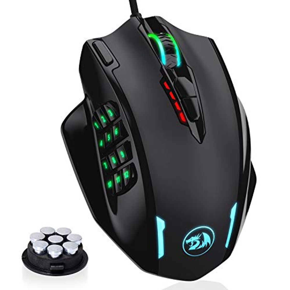 Social Mouse Redragon M908 Impact RGB LED con Botones Laterales Mouse Gamer Alámbrico