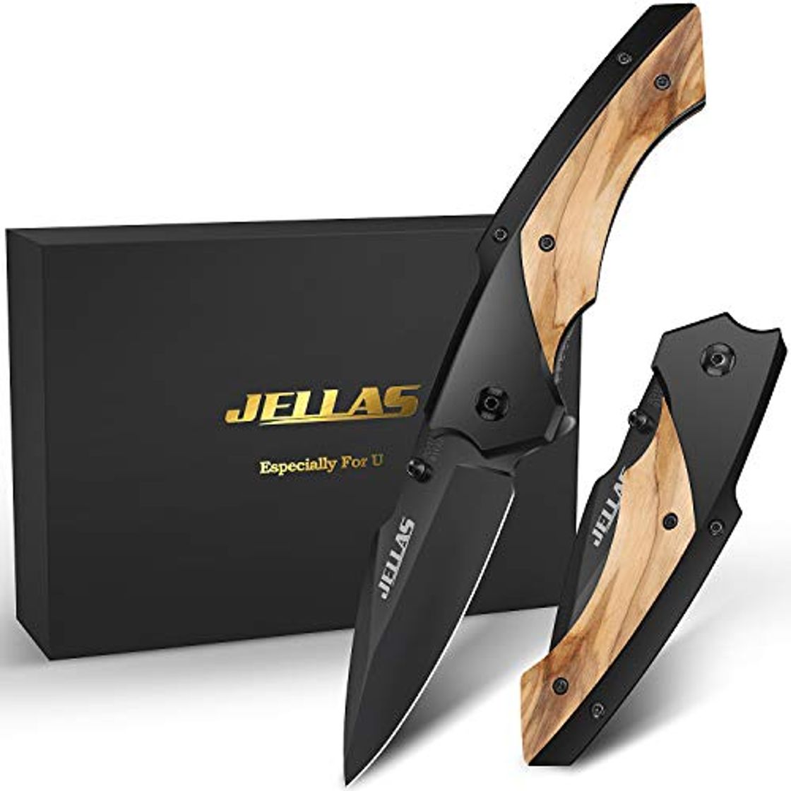 Product Jellas J-003 Cuchillo Plegable Supervivencia con 7CR17 Hoja de Acero Inoxidable con