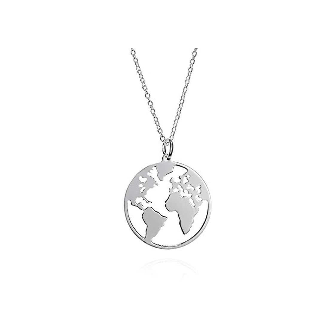 Social EMPATHY JEWELS Colgante mapamundi de Plata de Ley con Cadena de 42