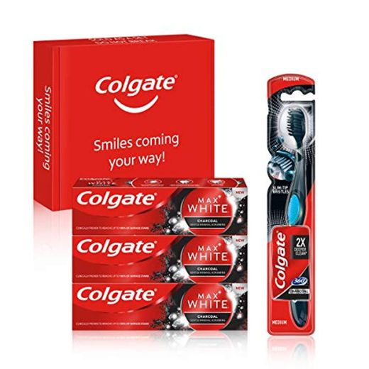 Colgate Charcoal Kit Blanqueador Con Colgate Max White Dentrífrico Blanqueador