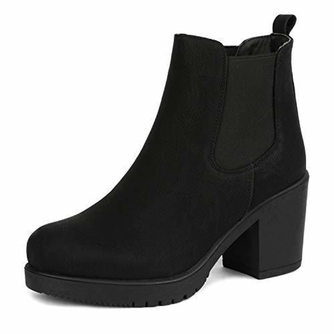 Social Dream Pairs Stomp Botines de Tacón Alto Grueso Invierno Plataforma Cremallera Moda