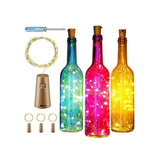 Luces de Botella de Vino,lámpara decorada,DIY Guirnaldas Luces Led Románticas para Boda,