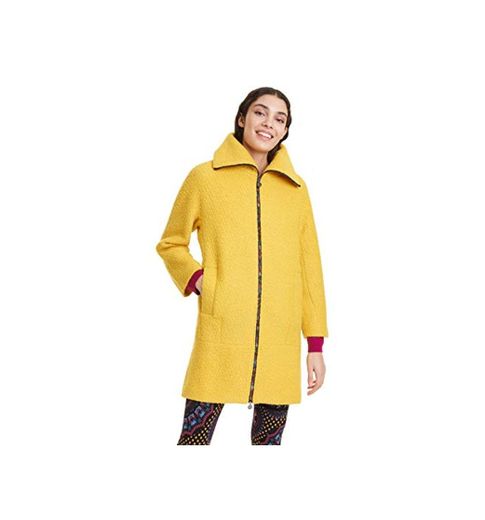 Desigual Coat Land Abrigo, Amarillo