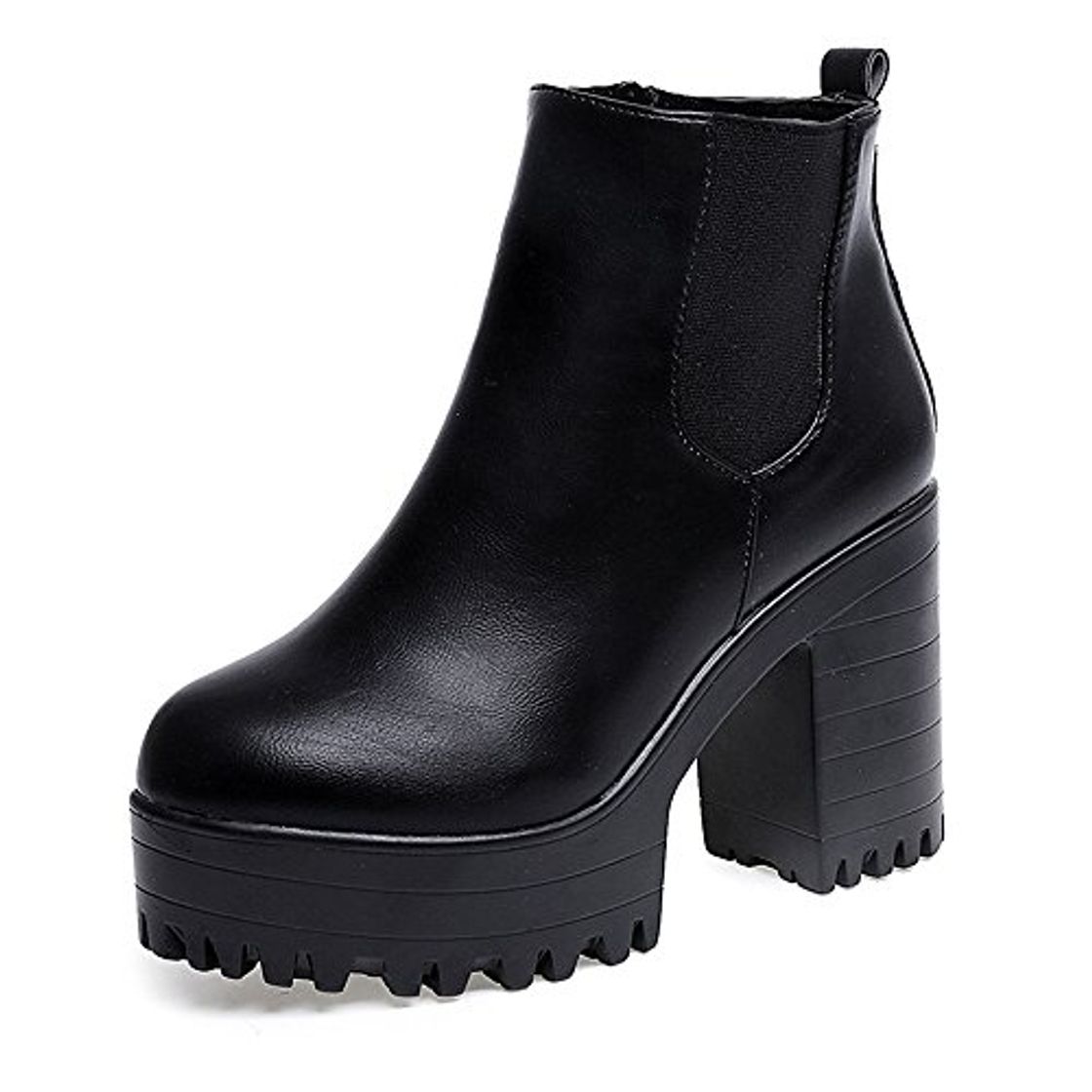 Social 2018 Invierno Mujer Botines Tacon Alto Plataforma Zapatos Botas Martin de Cabeza