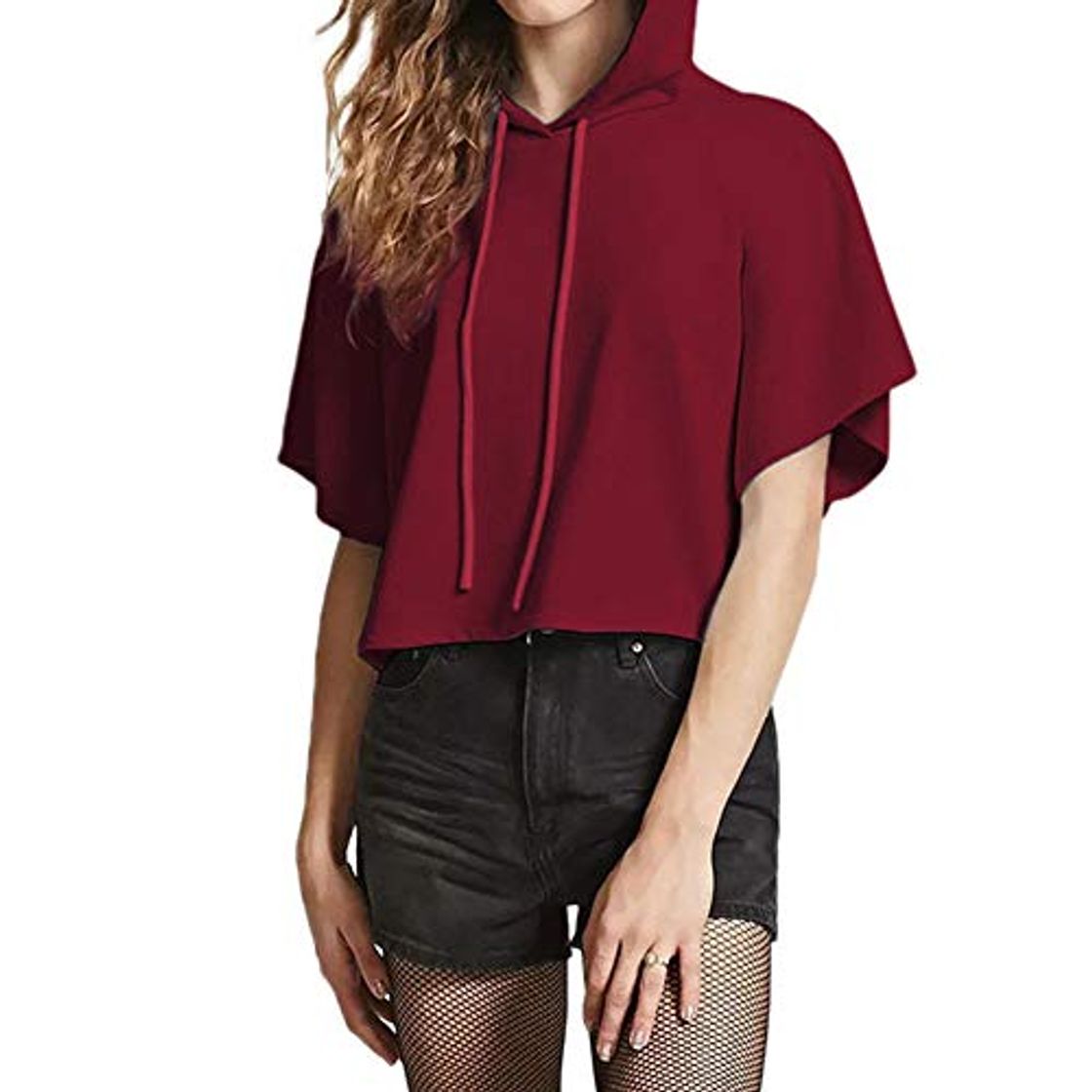 Social CLOOM Sudadera De Manga Corta para Mujer Casual Suelta Camiseta De Color Sólido Basic Casual Dulce Blusas del Fitness y Training La Primavera y Verano para Mujers Señoras Chicas Camisa Tops