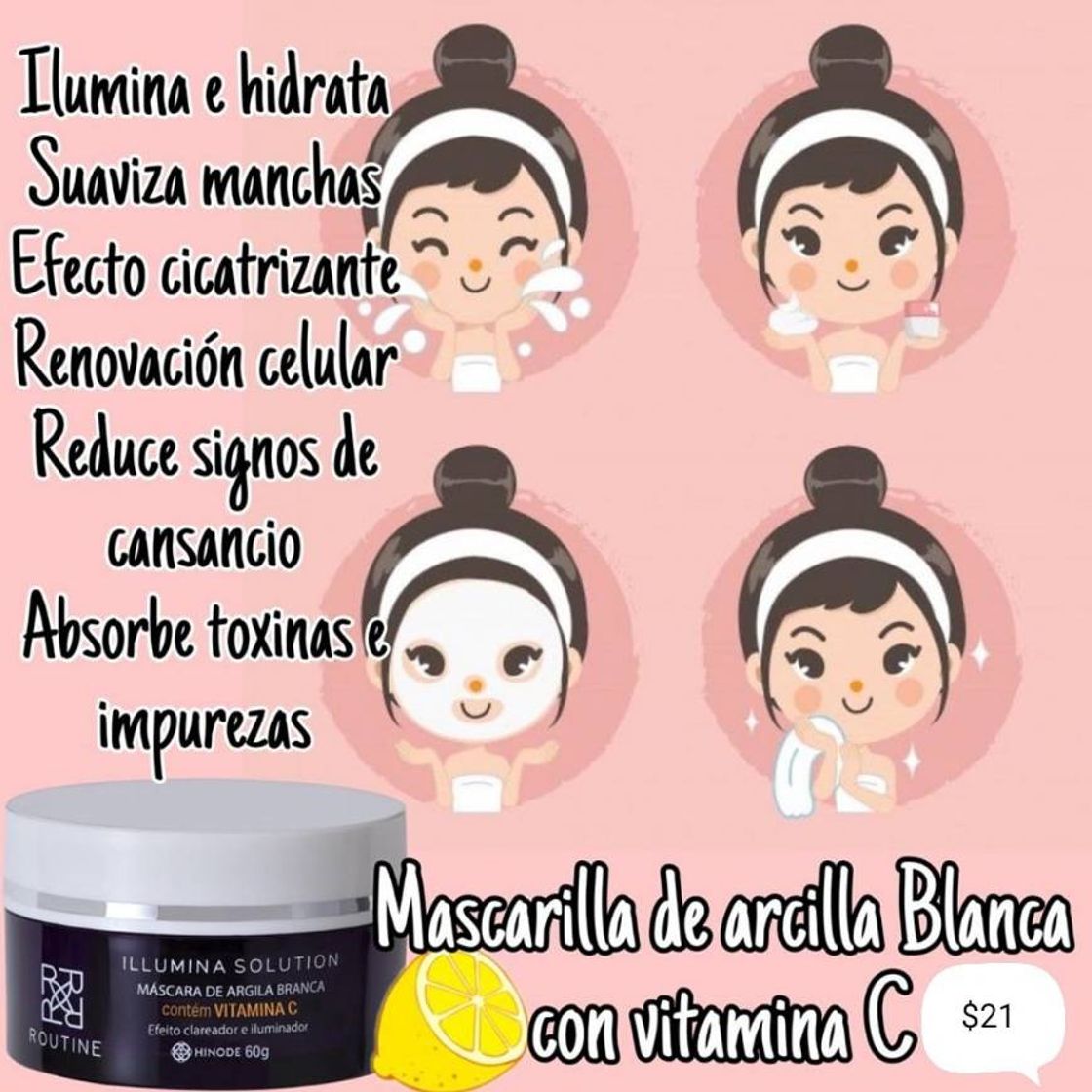 Fashion Mascarilla de arcilla blanca con Vitamina C