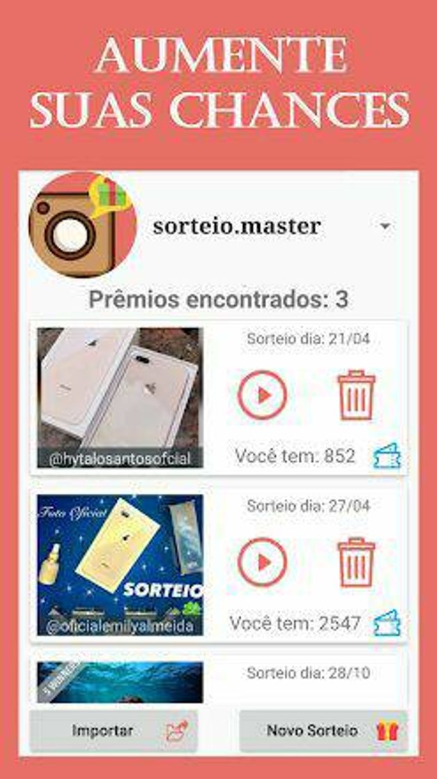 Moda App que ajuda vc ganhar sorteios😍