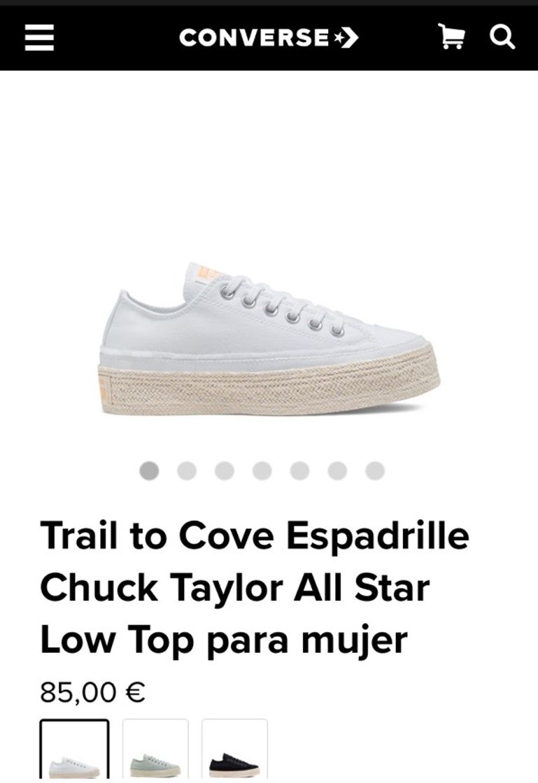 Moda Converse blanca con plataforma de esparto 