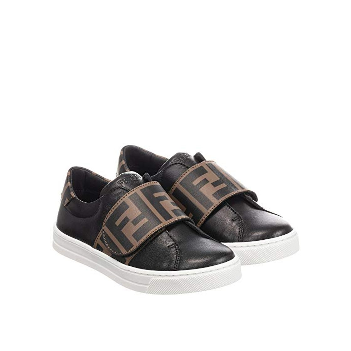 Producto Fendi niños FF Logo Entrenadores de Cuero Black 39