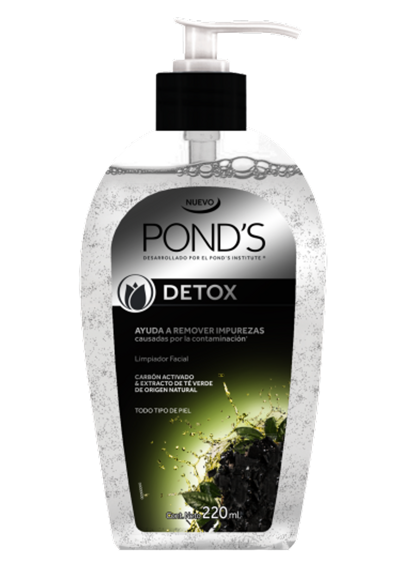 Fashion Limpiador Facial Pond's Detox con Carbón Activado y Té Verde