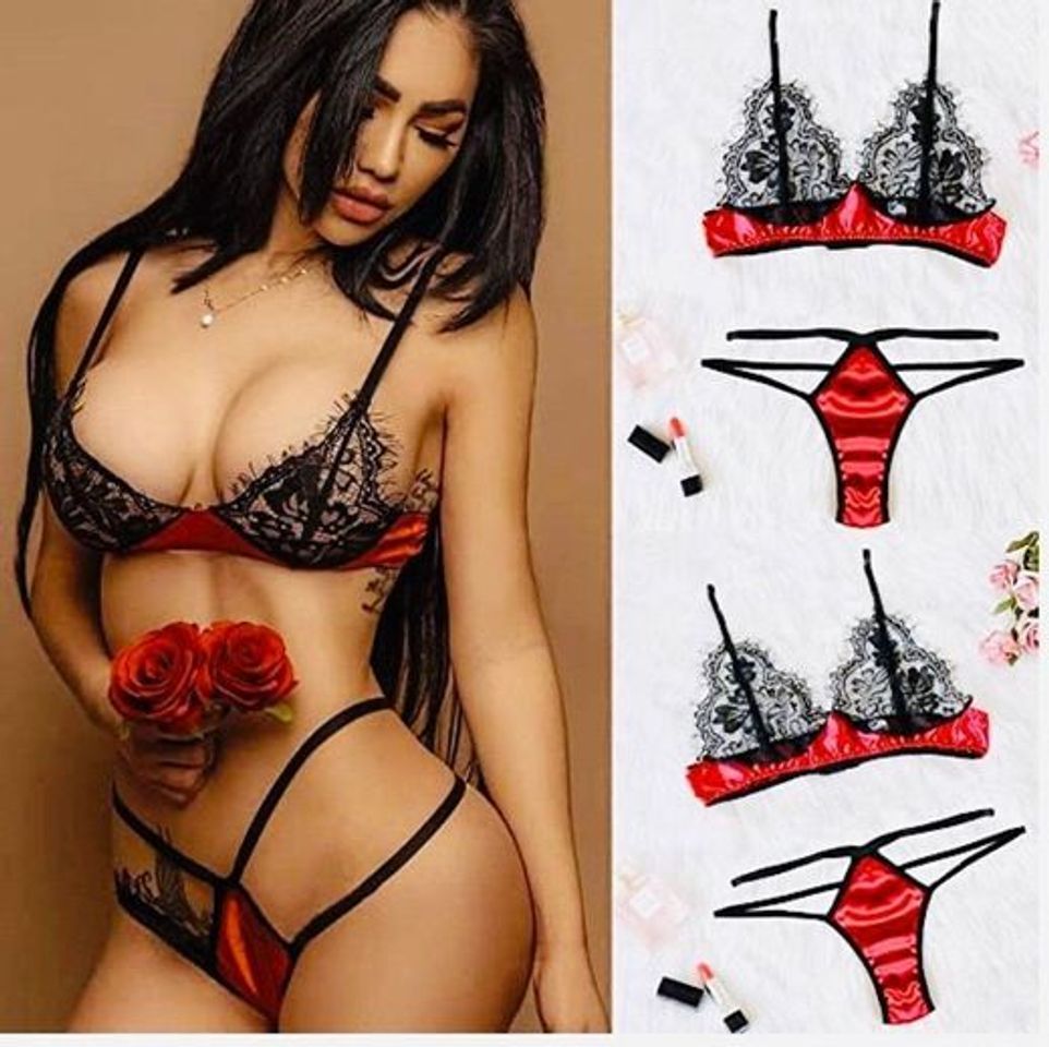 Social QinMMROPA Mujer lencería Conjuntos Encaje Erotica