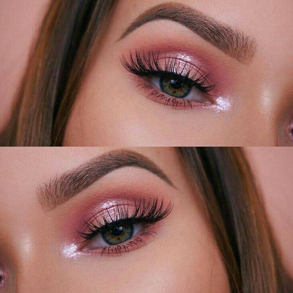 Moda Olho Rosa com muito Gliter 💖