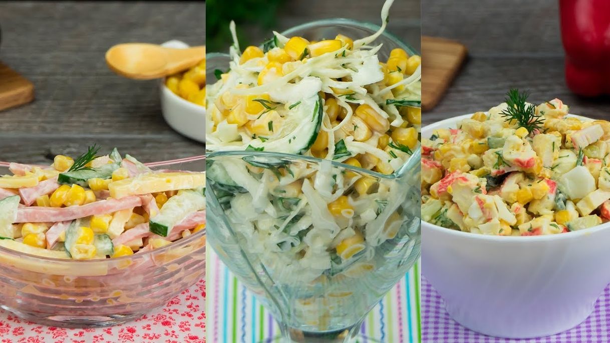 Social Ensaladas de maíz. (3 tipos)