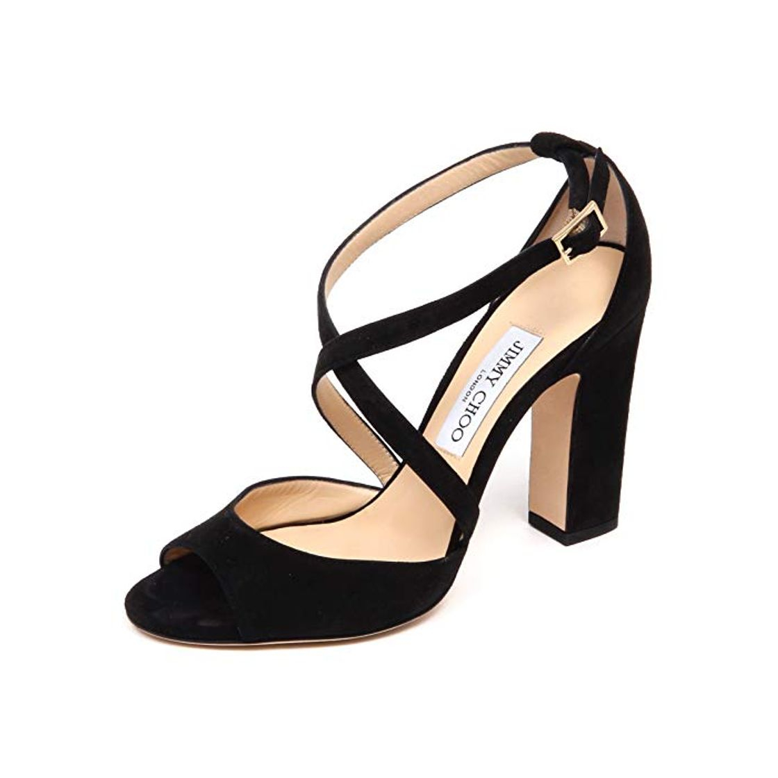 Social F0850 Sandalo Donna Black JIMMY CHOO Carrie Scarpe Suede Sandal Shoe Woman