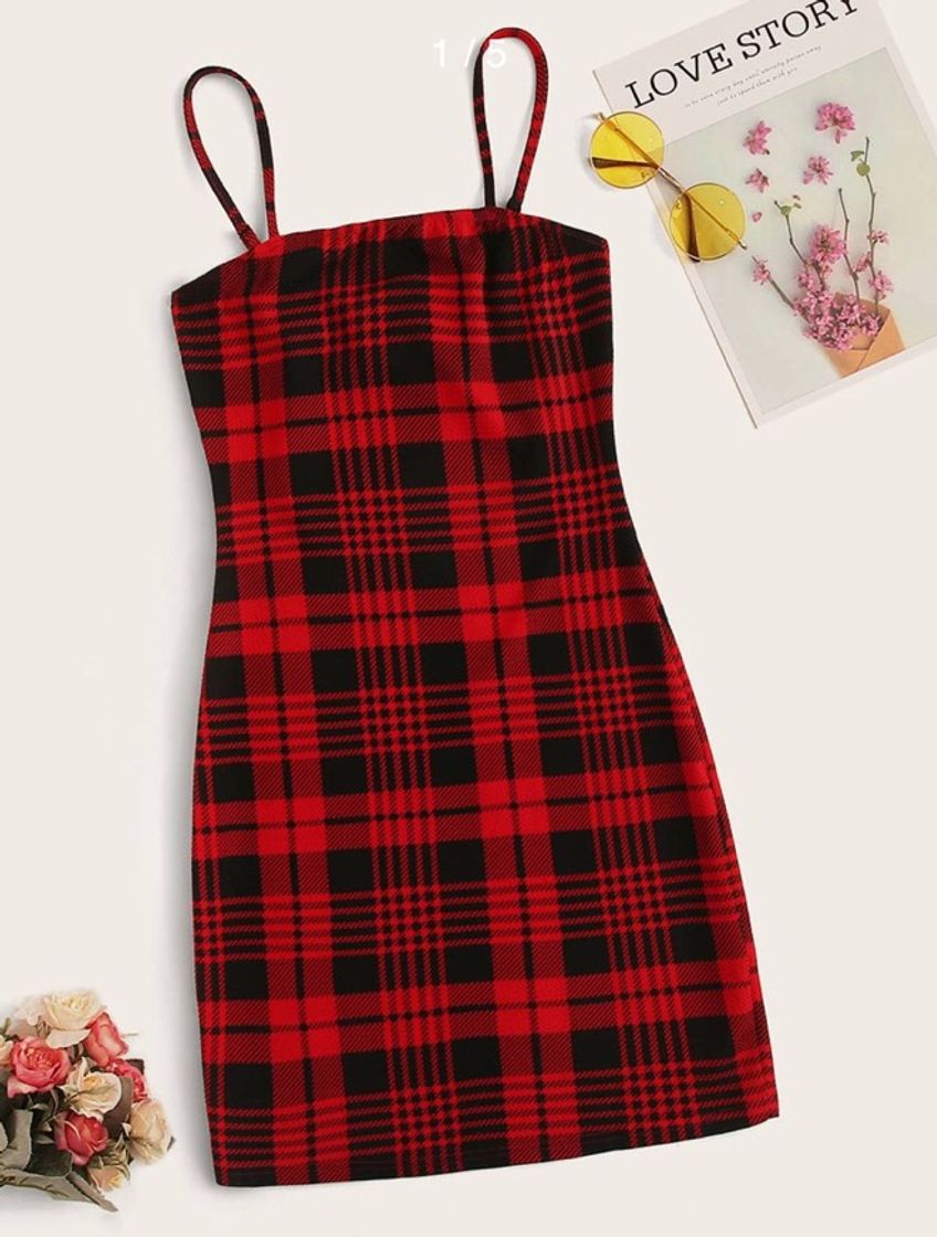 Fashion Vestido con patrón de tartán de dos colores 🍒🍒